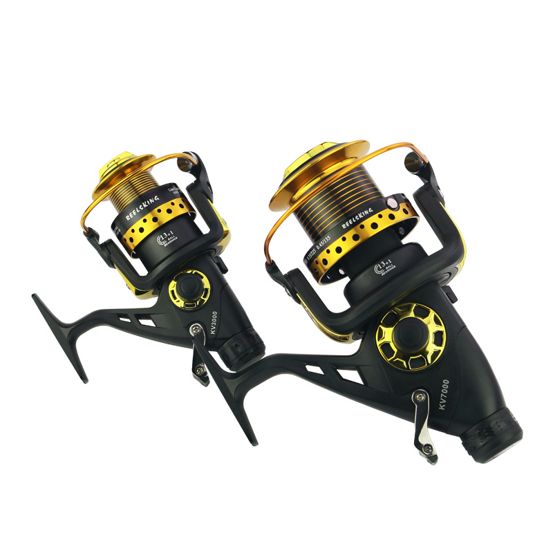 KV30-60 descarga doble cabeza de metal freno delantero y trasero carrete de pesca rueda de Pesca de Mar rueda de varilla rueda carpa carrete de pesca artes de pesca
