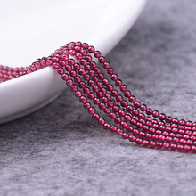名都水晶酒红石榴石散珠2mm紫牙乌圆珠DIY饰品配件半成品串珠隔珠