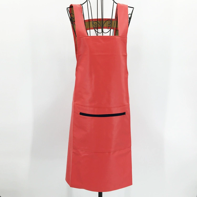 Утолщенная искусственная кожа Водонепроницаемый Анти-Обрастания анти-масло ремешок фартук кожаный сплошной цвет молнии фартук охраны труда оптовая печать