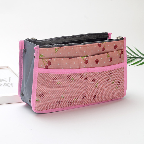 2024 New Korean-style Pattern 16-color Double Zipper Storage Bag Inner Bag with Thickened Hand-held Organizing Bag Middle Bag