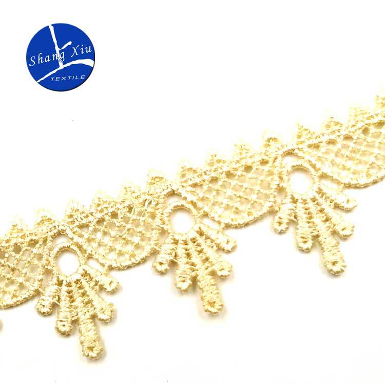水溶蕾丝花边 涤光丝刺绣条码 立体镂空绣花连条