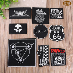 Fashion trend brand embroidery floral pattern patch for men to mend holes, decorative patch, Sourcing.com sourced black badge