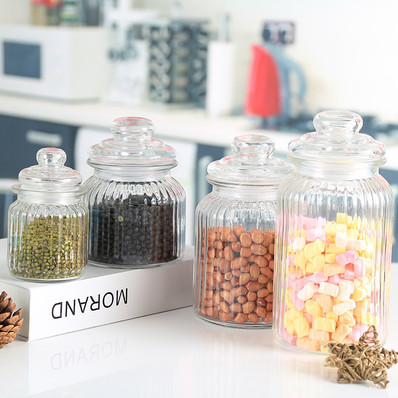 厂家批发玻璃密封罐 透明酱菜瓶泡菜坛子 家用五谷杂粮密封储物罐
