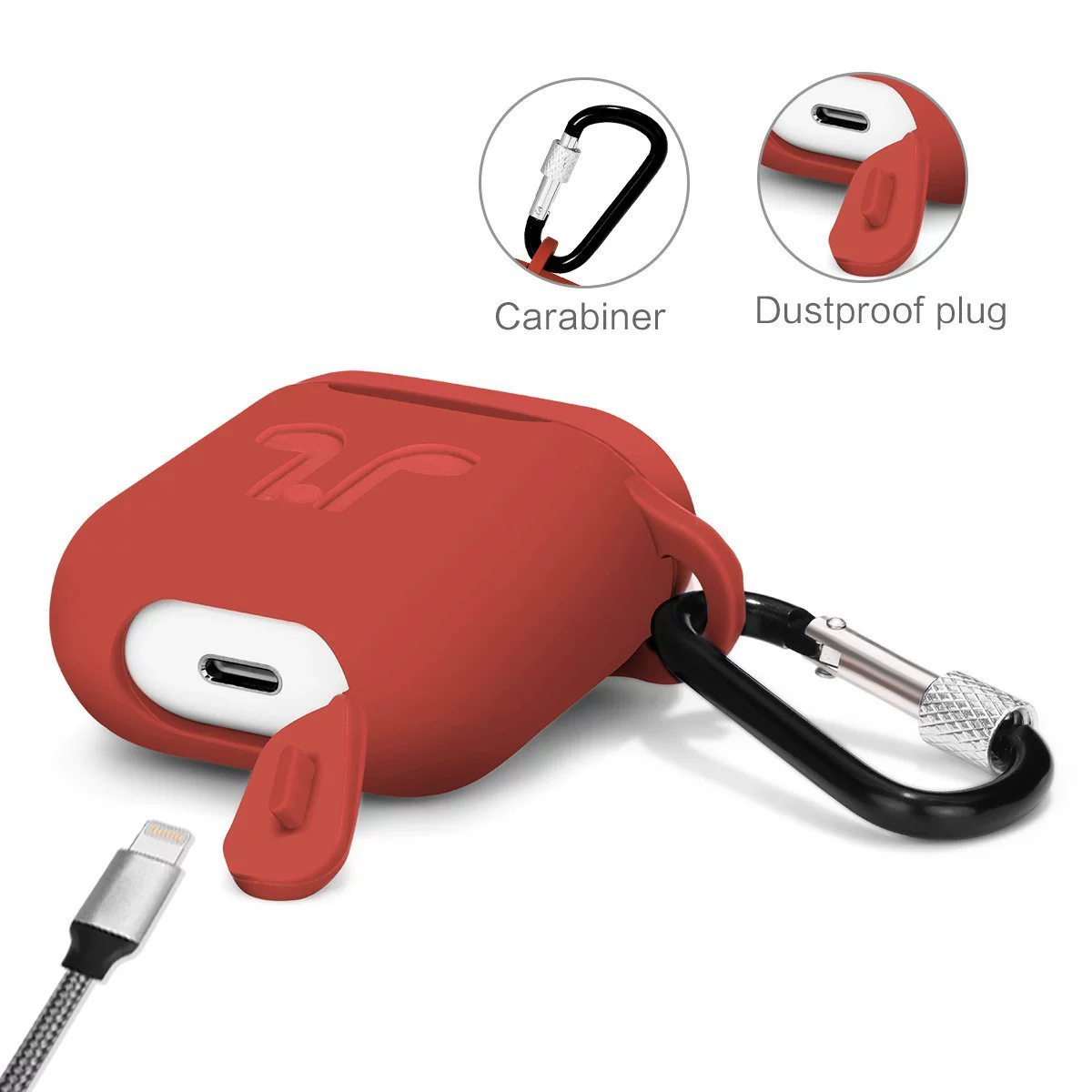 Силиконовый защитный чехол для AirPods, совместим с беспроводными наушниками, 13 цветов, карабин/крючок/верёвка