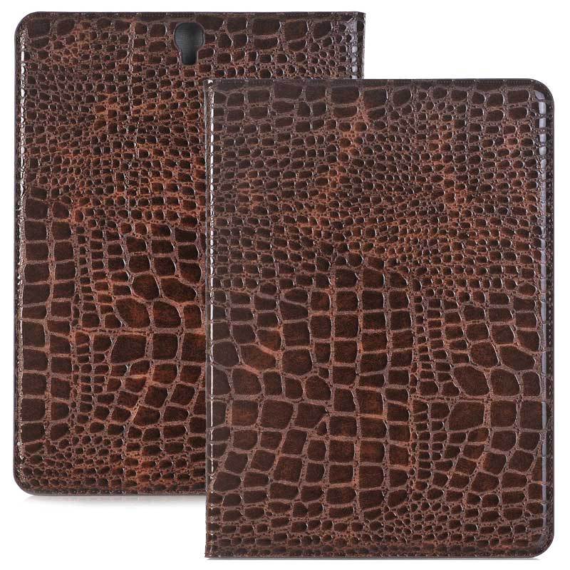 For Samsung T820 T810 Crocodile Business Flat Leather Case Flip Smart Stand T350 T710 Protective Case