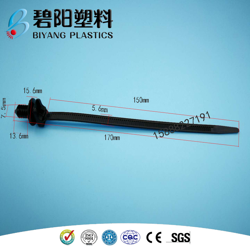 Negro no es fácil de la edad de plástico de tipo perno de la atadura de cables de coche de tipo abeto hoja de metal agujero fijo placa base de coche en forma de hilo