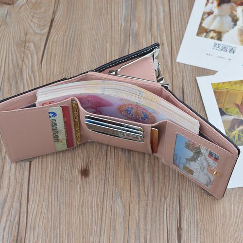 New Wallet Women's Short Wallet Female Student Large Capacity Folding Soft Wallet Japanese and Korean Fashion Simple Coin Purse