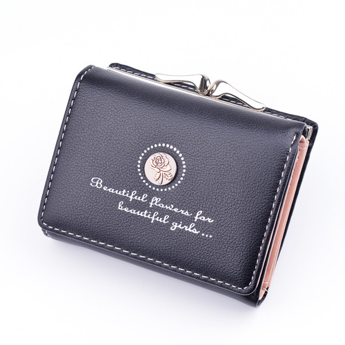 New Wallet Women's Short Wallet Female Student Large Capacity Folding Soft Wallet Japanese and Korean Fashion Simple Coin Purse