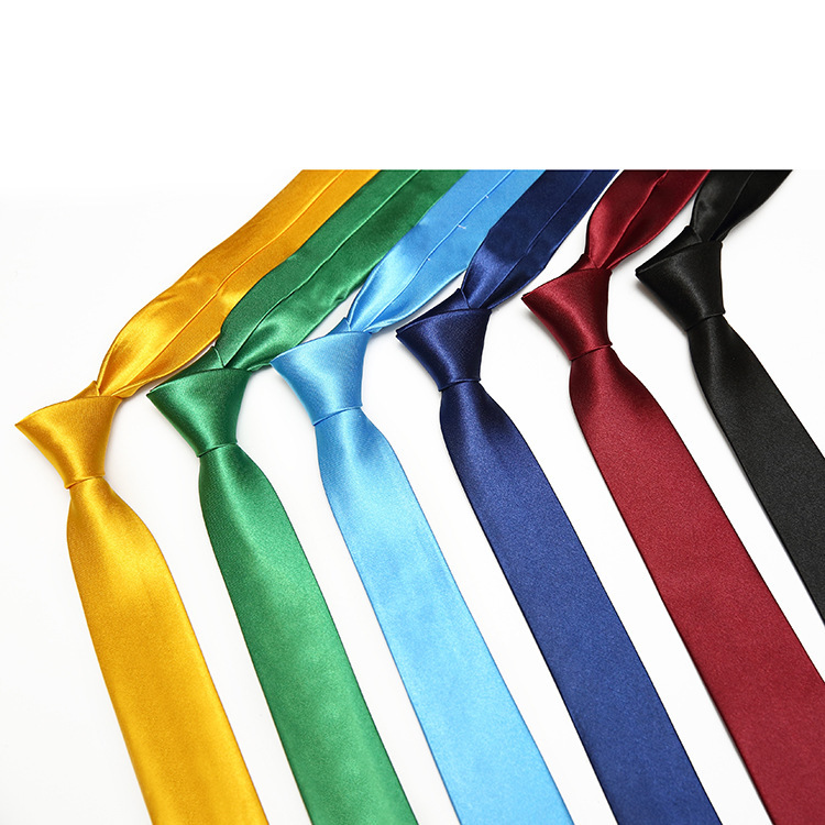Solid Color Tie for Men, Business Single-Color Wedding Groomsman Tie, 5C Hand-Tied Style, Wholesale Formal Wear, No-Knot Design
