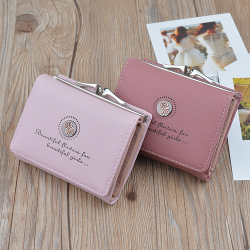 New Wallet Women's Short Wallet Female Student Large Capacity Folding Soft Wallet Japanese and Korean Fashion Simple Coin Purse