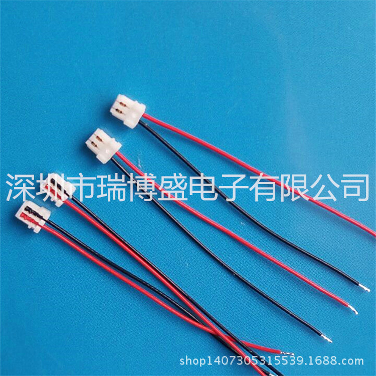 深圳定制加工刺破式端子线 0.8间距2PIN手机环0.38连接线