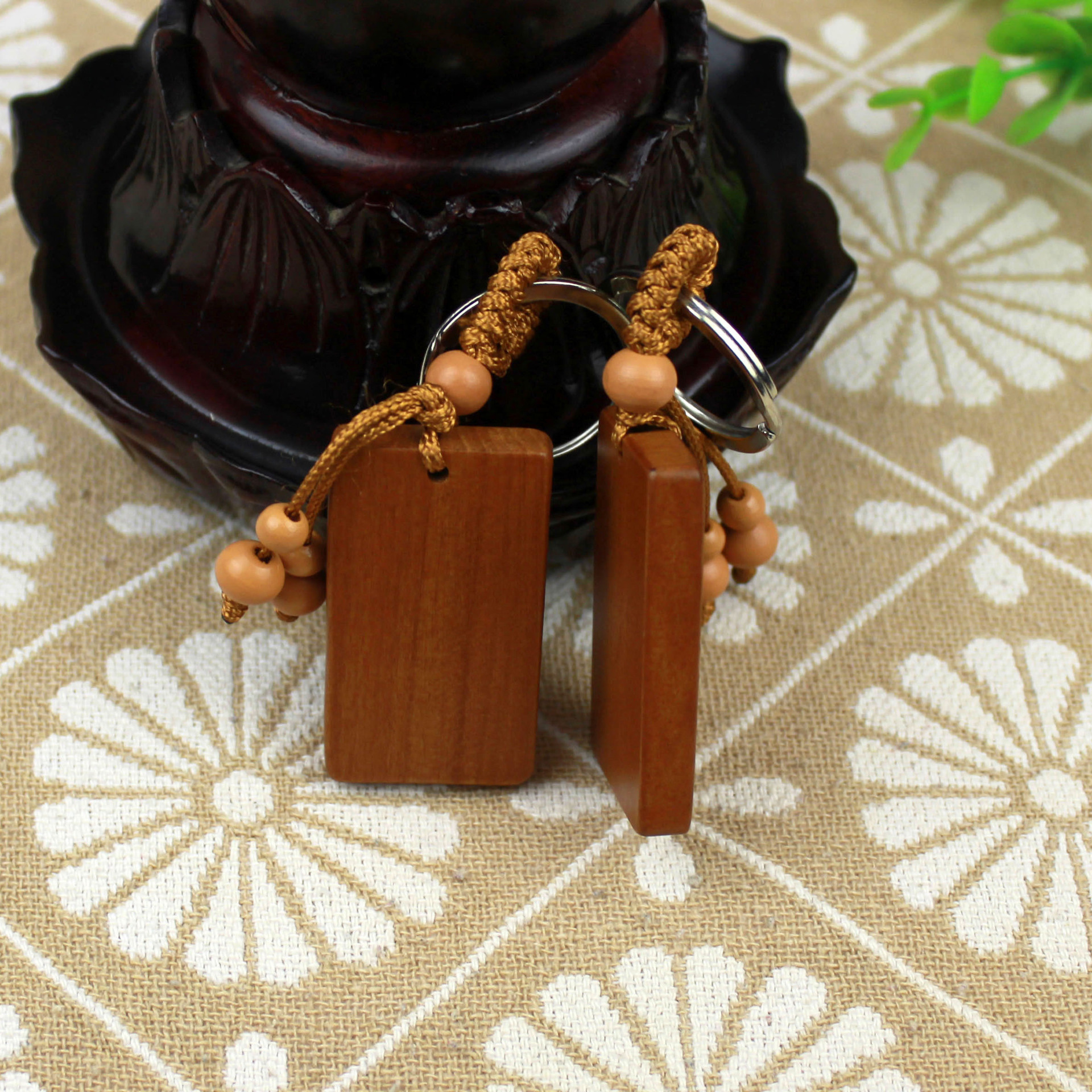 Peach Wood Blank Wushi Brand Key Chain Pendant Wushi Brand Key Chain Key Chain Bag Pendant DIY Engraving Word