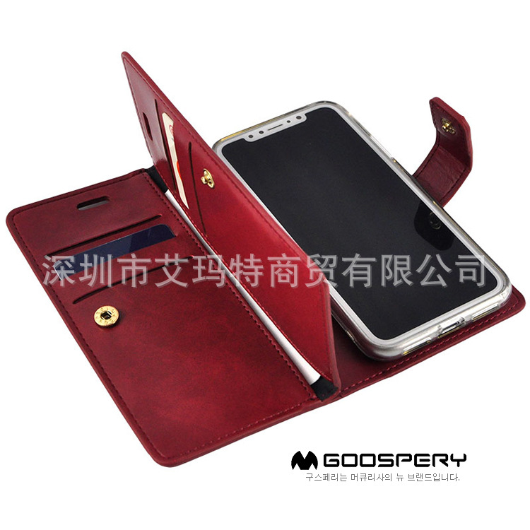 South Korea genuine goods Suitable for iPhone16Pro Sandwich Card Leather Case iPhoneSE2 Multi-function Protective Case Anti-drop
