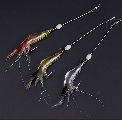 Palemon 9cm 6g simulated hook soft bait shrimp Lua bait night fishing shrimp luminous hanging prawn fishing gear
