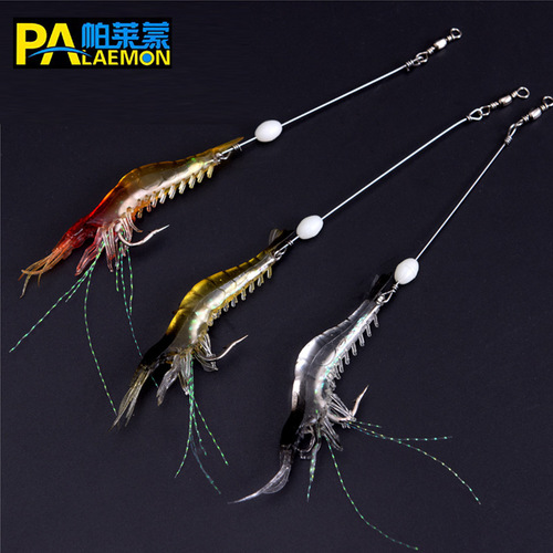 Palemon 9cm 6g simulated hook soft bait shrimp Lua bait night fishing shrimp luminous hanging prawn fishing gear