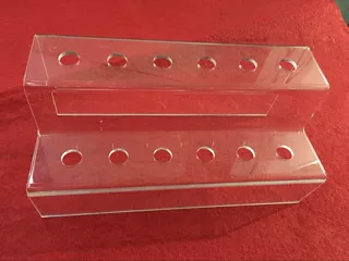 亚克力有机玻璃板定制加工折弯梯形圆孔展示架瓶塞架试管架工具架