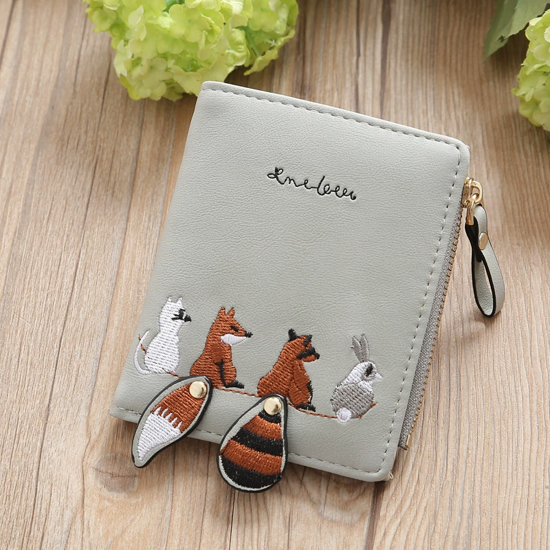 Short cute fresh folding small wallet, Korean style