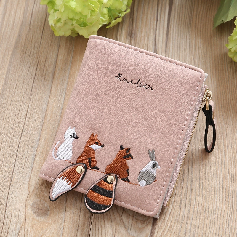 Short cute fresh folding small wallet, Korean style