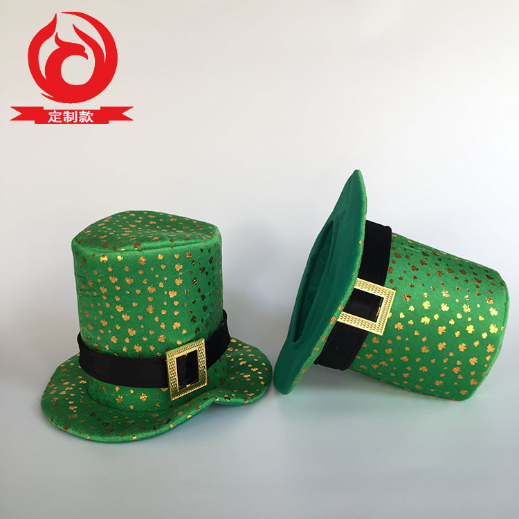 2018 nuevo Día Nacional irlandés trébol verde carnaval sombrero giling artesanía modelo creativo ventas directas de la fábrica