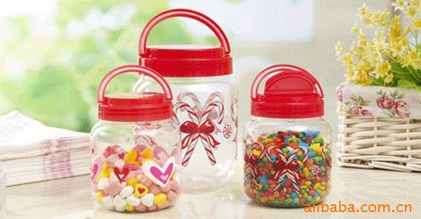 厂家批发 1200ml塑料瓶 PET透明糖果瓶 B-21异形斜口罐