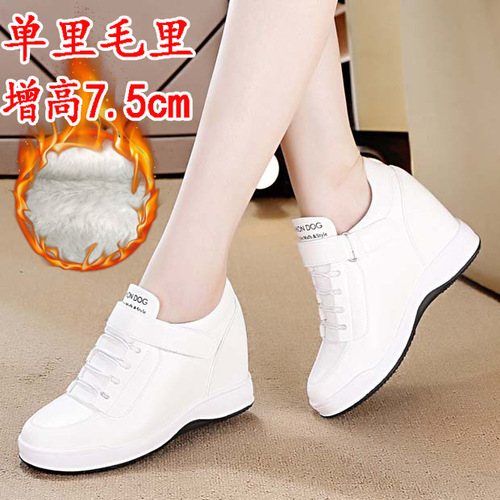  Autumn New Women's Shoes Wholesale Flat Height Heels Casual Female Student Shoes Velcro Shoes One Piece Dropshipping