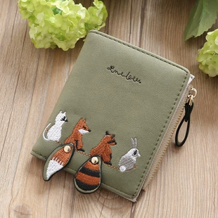 Short cute fresh folding small wallet, Korean style