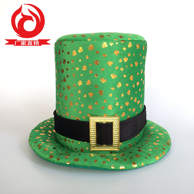 2018 nuevo Día Nacional irlandés trébol verde carnaval sombrero giling artesanía modelo creativo ventas directas de la fábrica