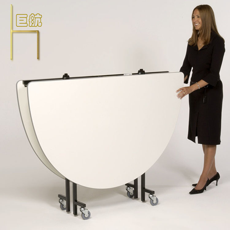【JH-T3】活动折叠桌 移动圆桌 轮子桌子 厂家直销