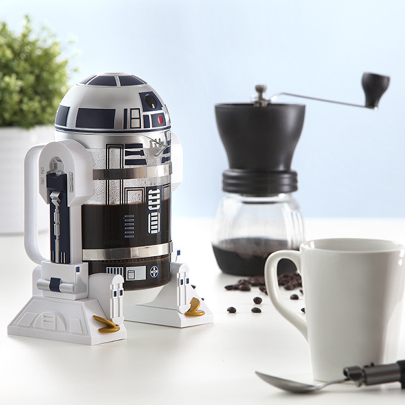 Star Wars R2D2 robot mini hogar mano máquina de café cafetera olla aislamiento olla Moca presión francesa olla