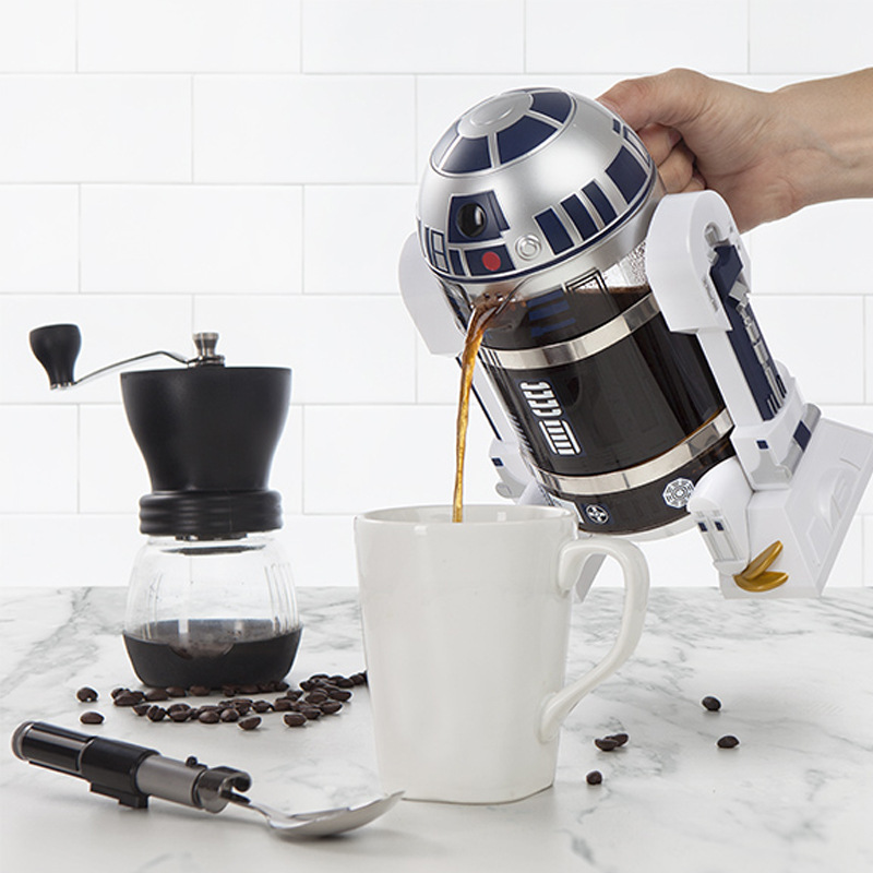 Star Wars R2D2 robot mini hogar mano máquina de café cafetera olla aislamiento olla Moca presión francesa olla