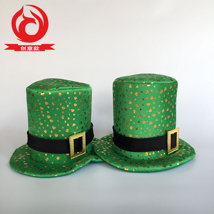 2018 nuevo Día Nacional irlandés trébol verde carnaval sombrero giling artesanía modelo creativo ventas directas de la fábrica