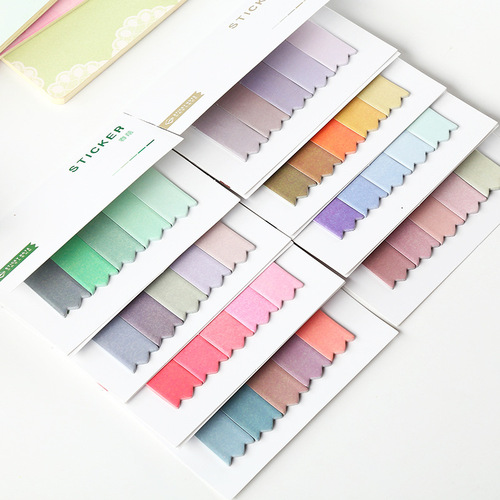 Creative Gradient Neon Post-it Note Book Square Message Notes N Times Tearable Office Stationery