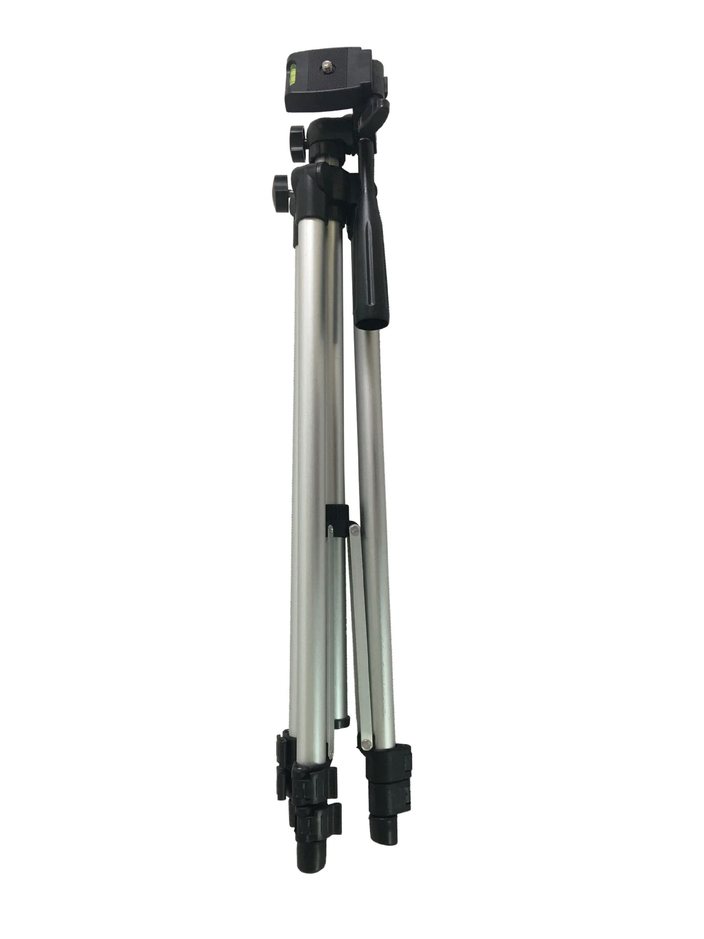 Camera tripod, telescopic aluminum, ABS head, phone clip, supports up to 2 kg
