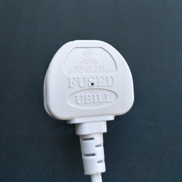 英规电源插头   白色地线假脚两芯电源插头