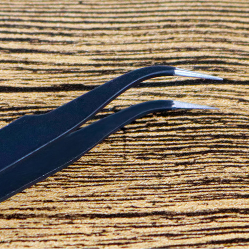 Black anti-static tweezers, extra sharp straight head elbow clips, dot drill manicure mobile phone repair tools, bean tweezers