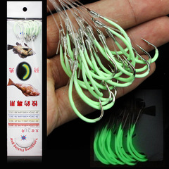Wenhé Night Glow Hook String Hook 12#-30# Glow Hook Single Hook Freshwater Fishing Hook Rig Cross-border Wholesale