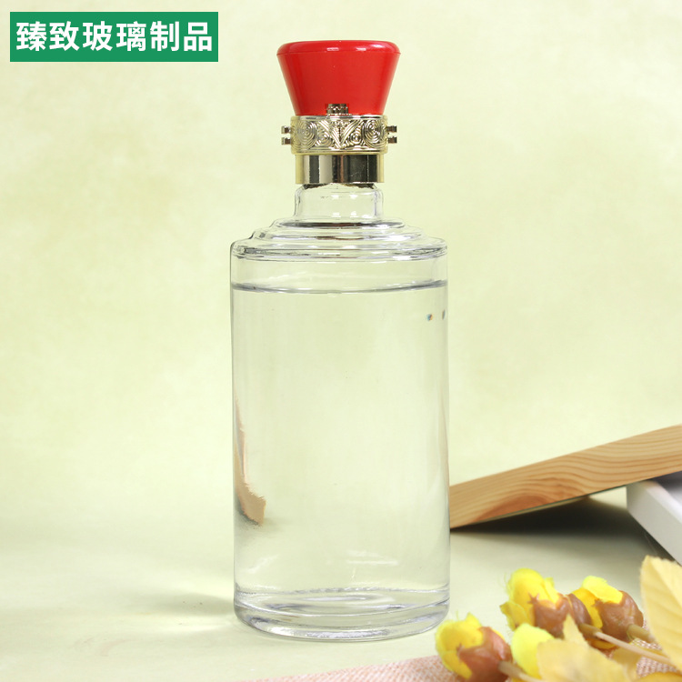 一斤装自酿白酒瓶配盖白酒瓶空酒瓶玻璃500ml玻璃酒瓶空烈酒瓶