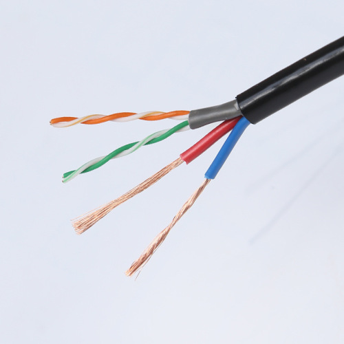 Coaxial power supply integrated outdoor network monitoring cable with 4-core and 8-core oxygen-free copper, comprehensive and composite cable, 300