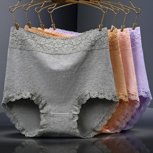 Pure cotton high waist women's underwear, lace women's seamless briefs, pure cotton women's underwear manufacturers wholesale