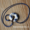 Ceramics suitable for men and women, blue and white necklace, woven ethnic decorations, ethnic style, Birthday gift