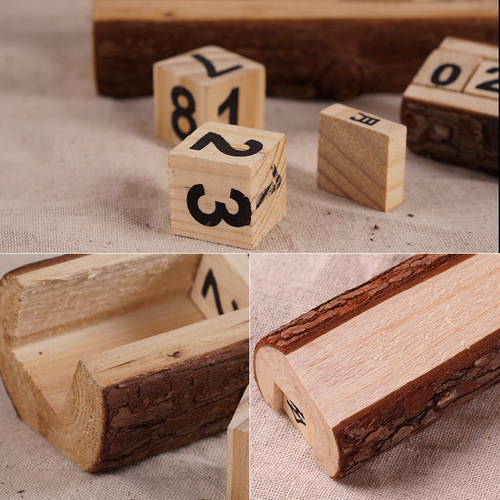 ZAKKA original pine wood ornaments, pure handmade perpetual desk calendar, home daily use log ornaments