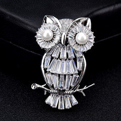 Fashionable zircon brooch for women, simple clothing brooch, Korean silk scarf buckle, elegant jewelry corsage