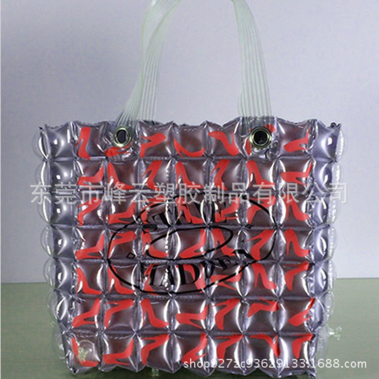 供应PVC方形充气包包  充气购物泡泡袋  吹气PVC手提包袋