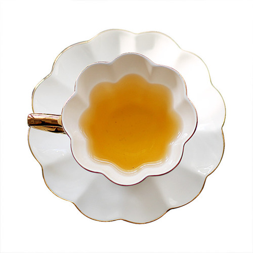 OZON Gold-plated Ceramic Flower Tea Cup Afternoon Tea Set English-style Tea Cup Coffee Cup Plate Set European Style 