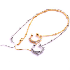 New Piercing Jewelry U-Shaped Fan Chain Nose Ring, Diamond-Studded Nose Chain Jewelry, Direct Manufacturer Sale from eBay