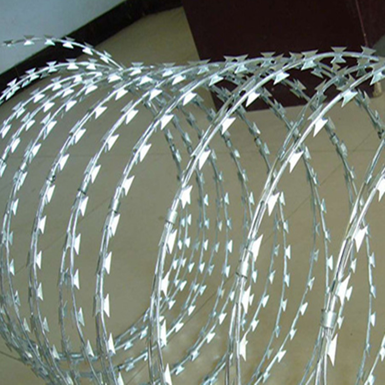 厂家现货供应带刺铁丝网刀片刺网刀片刺丝蛇腹式) 螺旋式刀片刺绳