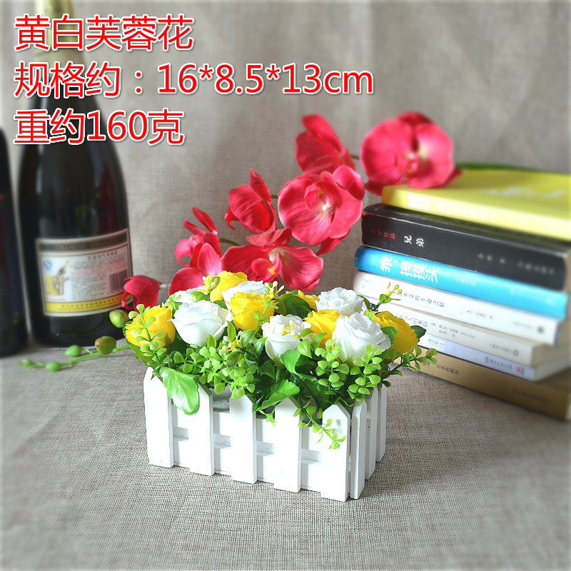 16 valla de madera traje de flor artificial maceta artificial interior sala de estar entrada decoración flores y plantas maceta pequeña planta verde adornos