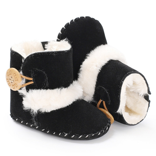 European and American Baby Snow Boots for Infants, High-Top Winter Boots with Thick Padding, Children's Shoes with Integrated Fleece for Winter Warmth, Learning to Walk Shoes