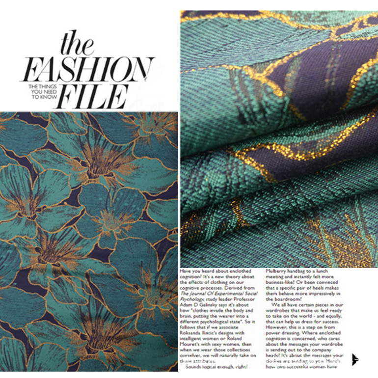 现货直销 梭织金银丝花朵多色提花面料 童装女装鞋材连衣裙箱包