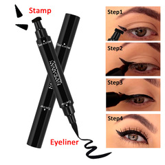 HANDAIYAN cross-border foreign trade eye makeup 2-in-1 black waterproof double-ended triangle seal eyeliner wholesale